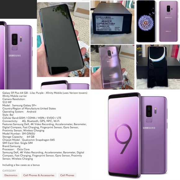 Galaxy S9 Plus 64 GB - Lilac Purple with many new extras! EXC COND UNLOCKED - Picture 6 of 12